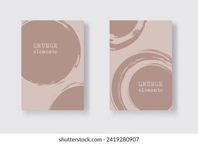 Color ink brush stroke banner on white background. Japanese style. Vector illustration of grunge stains