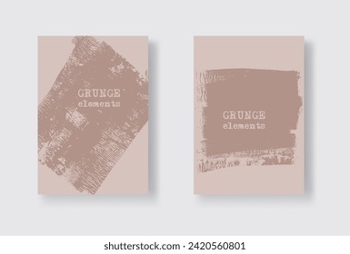 Color ink brush stroke banner on white background. Japanese style. Vector illustration of grunge stains