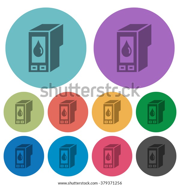 Color Ink Cartridge Flat Icon Set Stock Vector Royalty Free
