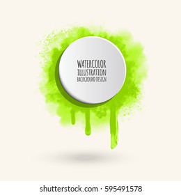 Color Ink round blot stroke on white background. Vector illustration of grunge circle stains