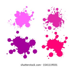 Color ink splashes. Grunge splatters. Abstract background. Grunge text banners