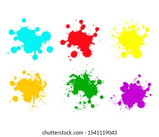 Color Ink Splashes Grunge Splatters Abstract Stock Vector (Royalty Free ...