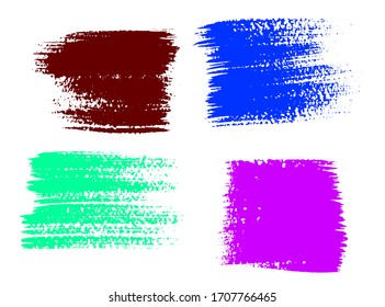 Color ink splashes. Grunge splatters. Abstract background. Grunge text banners. Vector brush stroke. Distressed texture. Grunge design elements, brushes.