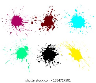 Colores salpicados de tinta. Grunge salpicaduras. Antecedentes abstractos. Pancartas de texto de Grunge