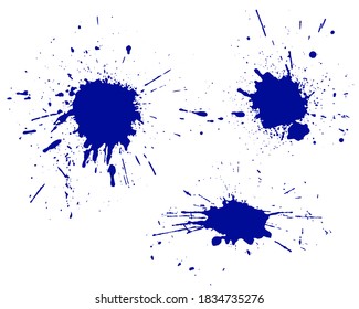 Color ink splashes. Grunge splatters. Abstract background. Grunge text banners