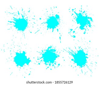 Color ink splashes. Grunge splatters. Abstract background. Grunge text banners