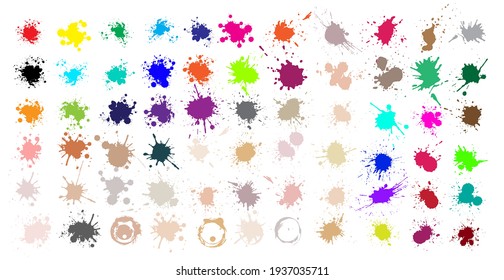 Color ink splashes. Grunge splatters. Abstract background. Grunge text banners