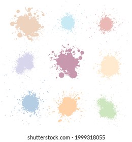 Color ink splashes. Grunge splatters. Abstract background. Grunge text banners