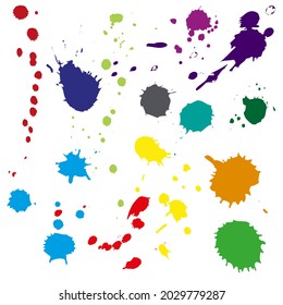 Colores salpicados de tinta. Grunge salpicaduras. Antecedentes abstractos. Pancartas de texto de Grunge