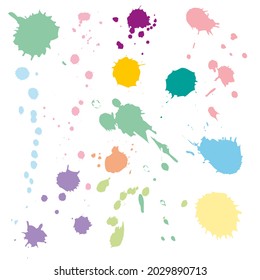 Color ink splashes. Grunge splatters. Abstract background. Grunge text banners