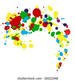 Colores salpicados de tinta. Ilustración del vector