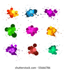 Color ink splats
