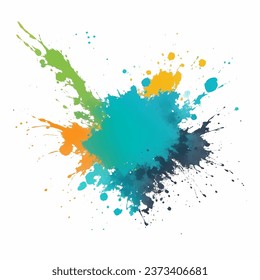ilustración de la foto del vector de bandeja de tinta de color
azul naranja