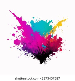 color Ink Splatter Vector Photo illustration,
purple blue yellow red