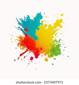 color Ink Splatter Vector Photo illustration,
purple blue yellow red