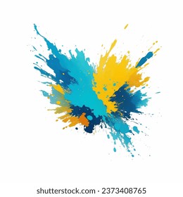 ilustración de la foto del vector de bandeja de tinta de color
azul dorado