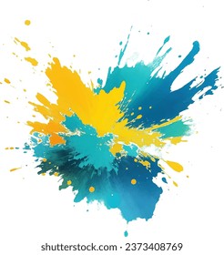 color Ink Splatter Vector Photo illustration,
gold blue green