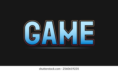 A color inscription  game in a frame on a black background. Gaming background.