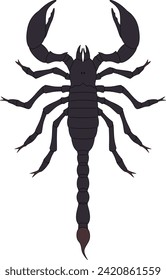 Color insect single icon scorpion