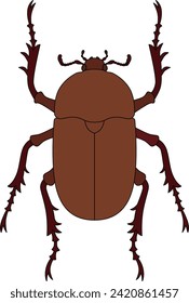 Color insect single item icon beetle female