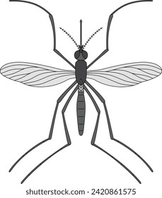 Color insect single item icon mosquito