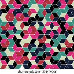 Color inspiration and ideas for home decorating Rich floral shades. Diamonds polygonal design. seamless texture pattern