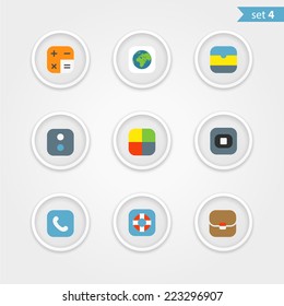Color interface icons collection. Design elements