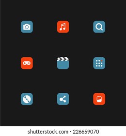 Color interface icons collection. Design elements