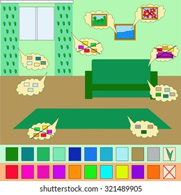  Color in the interior for a hyperactive child.Infographics.