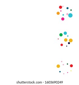 Color Invitation Confetti Banner. Rainbow Vector Circle Card. 