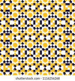 Color Islamic ornament pattern. Seamless vector geometric background in arabian style