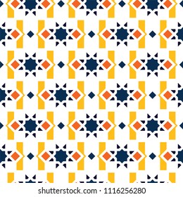 Color Islamic ornament pattern. Seamless vector geometric background in arabian style