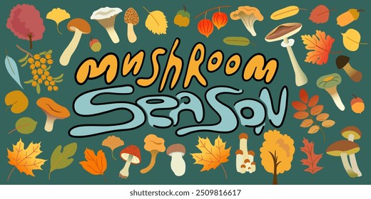 color isolated autumn fall vector illustration. element for banner poster print design decor backgrounds