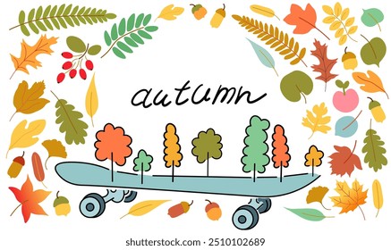 Ilustración vectorial de otoño aislada del color. Elemento para los fondos de la decoración del diseño de la impresión del cartel del Anuncio