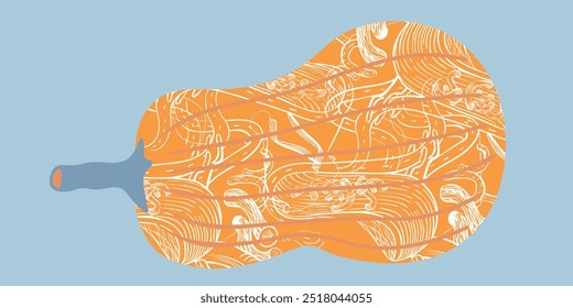 color isolated autumn pumpkin with pattern vector illustration set. element for logo sticker poster print design decor backgrounds