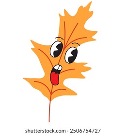 color isolated cute character autumn leaves cartoon vector illustration. element for logo sticker poster print mascot design decor backgrounds