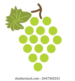 color isolated grape in flat shape style in vector. image of natural healthy eco food.template for logo sticker poster print decor design