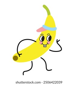 color isolated groovy vector fruits character. element for logo sticker poster print mascot design