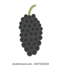 color isolated mulberry in flat shape style in vector. image of natural healthy eco food.template for logo sticker poster print decor design