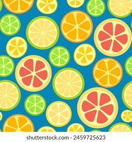 color isolated seamless pattern citrus fruits lemon in flat shape style in vector. template for backdrop textile wallpaper wrapping background print decor design