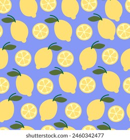 color aislado patrón sin fisuras cítricos limón en forma plana estilo en Vector. Plantilla para telón de fondo Fondo de pantalla textil envoltura de fondo impresión decoración diseño