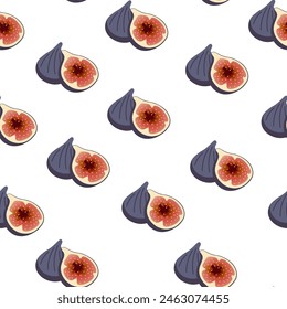color isolated seamless pattern figs in flat shape style in vector. template for backdrop textile wallpaper wrapping background print decor design