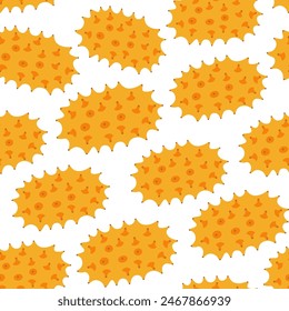 color isolated seamless pattern jelly melon in flat shape style in vector. template for backdrop textile wallpaper wrapping background print decor design