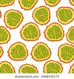 color isolated seamless pattern jelly melon in flat shape style in vector. template for backdrop textile wallpaper wrapping background print decor design