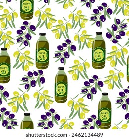 color aislado patrón sin fisuras aceite de oliva en Vector. Plantilla para telón de fondo Fondo de pantalla textil envoltura de fondo impresión decoración diseño