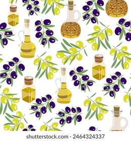 color isolated seamless pattern olive oil in vector. template for backdrop textile wallpaper wrapping background print decor design