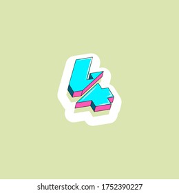 farbisometrische 3D-Schriftart, dreidimensionales Alphabet, Vektorgrafik