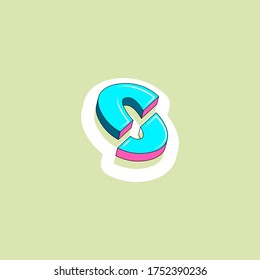 color isometric 3d font, three-dimensional alphabet, vector illustration