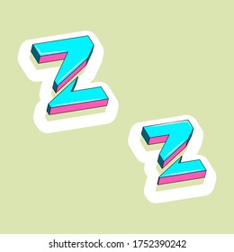 color isometric 3d font, three-dimensional alphabet, vector illustration