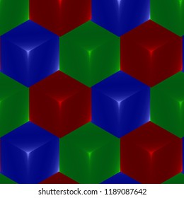Color isometric cube, background pattern